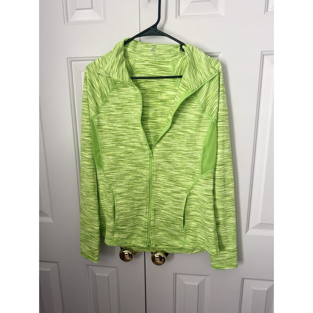Lime‎ Green Performance Jacket Size Large Mesh And Thumb Hole On Long Sleeves